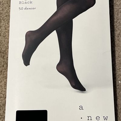 Women’s Control-Top Opaque Tights Size L/XL Black A New Day 1 Pair 50 Denier
