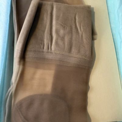 Stockin Girl French Vintage Stockings Thigh High Taupe Size 10xl 2 Pair New Box