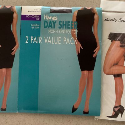 LOT of Pantyhose*NEW UNOPENED* Size AB color barely black* size PET/MED nude