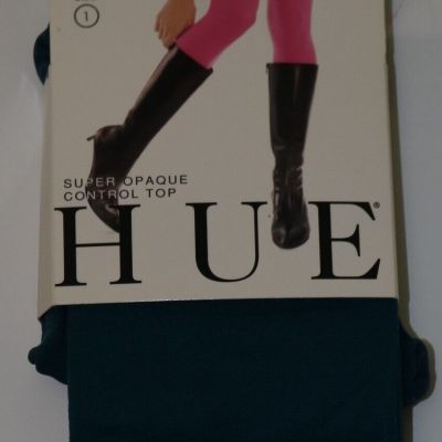 Hue Women's Super Opaque Tights w Control Top Galaxy Blue Size 1 New in Package