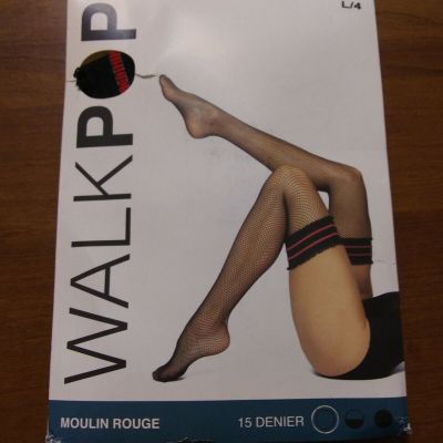 WalkPOP Moulin Rouge 15 Denier Sexy Fishnet Stockings Sz L / 4 NEW