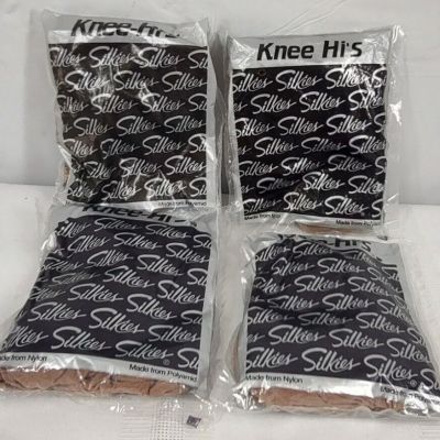 Silkies Knee-Hi Stockings Nude Lot of 4 Knee-Highs 12 Pairs 001 New NOS