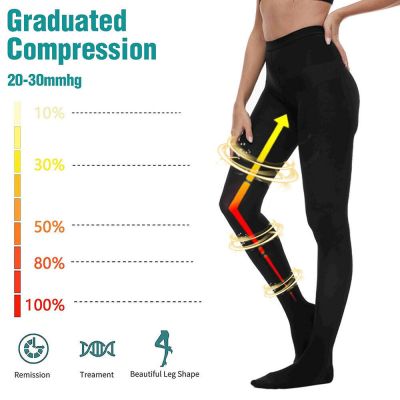 Compression Pantyhose Support Therapy & Shaping/Control Top Pantyhose 20-30 mmHg