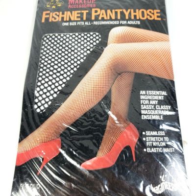 Vintage Black Fishnet Pantyhose 1989 NOS Halloween Five Star Costume Adults