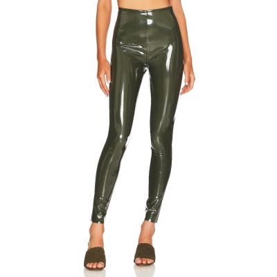 Commando Faux Patent Leather Leggings in Olive Shiny Size Medium NWT