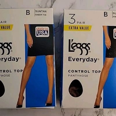 L'eggs womens Everyday Women's Nylon Pantyhose Control Top Panty 3 Pair 2 Pack