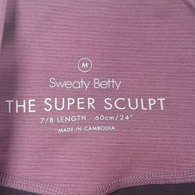 Sweaty Betty Super Sculpt 7/8 Leggings Size Medium Purple Workout Gym Running