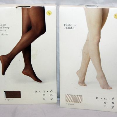 Lot of 2 Tights Sheer Hosiery/ Tights Stockings Sz S/M (A New Day) NEW