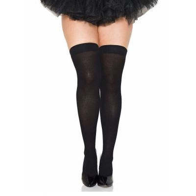 Brand New Plus Size Opaque Thigh High Stockings Music Legs 4745Q