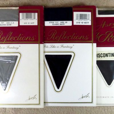 3  prs - Hanes Silk Reflections Hosiery Stockings Panty Hose / Sz CD / #306
