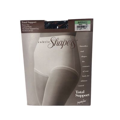 JC Penney Total Support Power Subtle Shapers Average Navy Power Net Reinforced