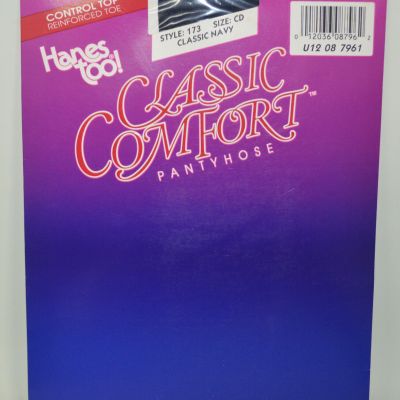 HANES TOO! Classic Comfort Pantyhose Control Top Classic Navy Size CD 173 NEW