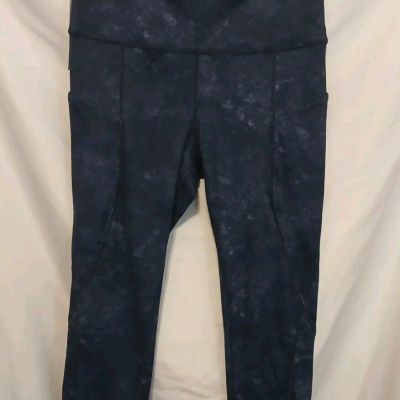 Ododos Capri leggings Sz Small Blue Pockets Workout yoga