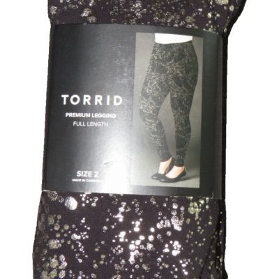 Torrid Premium Legging Gold Metallic Splattered High Rise Leggings Plus Size 2X
