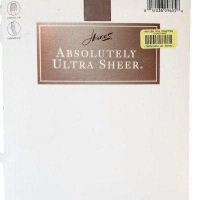 Vintage Panty Hose Size AB Hanes Absolutely Ultra Sheer Control Top Sandal Foot