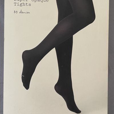 1 Pair Super Opaque Tights- EBONY by A NEW DAY 80 denier Small / Medium size