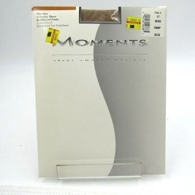 Moments Beige 4365P Evertday Sheer Reinforced Panty Plus 1 LT
