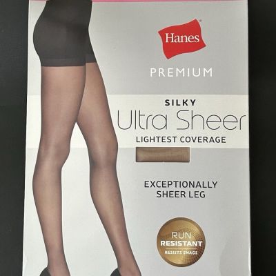 2 Pair Hanes Silky Ultra Sheer Control Top Lightest Coverage Pantyhose Nude XL