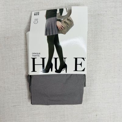New Women's Hue Opaque Tights 1 Pair Size 1 Pumice Gray