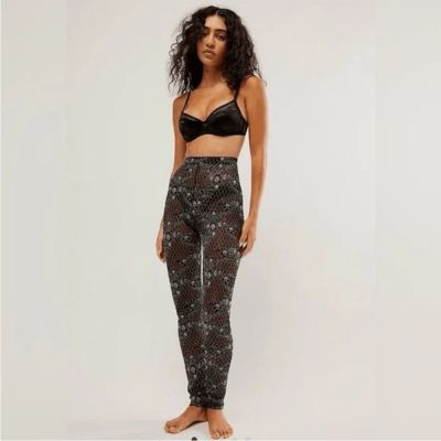 NWOT Free People Intimately Free Layered In Lace Legging Sheer Black XS