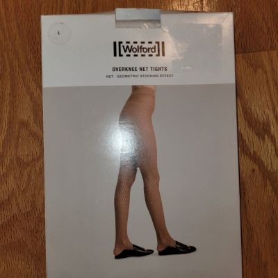 Wolford 19388 Overknee Net Tights White Size L