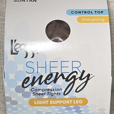 1 Pair Leggs Sheer Energy Compression Tights Light Support Leg Suntan B 97964