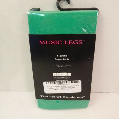 MUSIC LEGS Opaque Tights Kelly Green One Size Fits Most NEW Costume