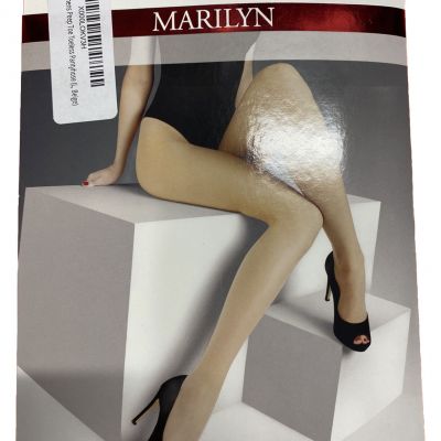 Marilyn Peep-Toe Toeless Beige Pantyhose Size Large