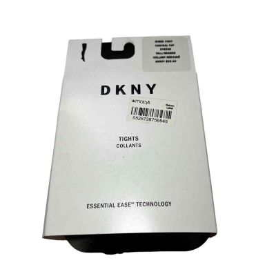 DKNY New In Box Sheer Black Tights Control Top Tall Large 145-190 Lbs