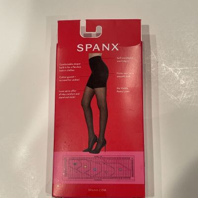Spanx Tight End Tights Micro Dot Fishnet Comfortable Shaper Size A Very Black