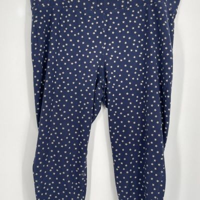 Torrid Leggings Premium Crop Length Beige Star Pattern Navy Blue Plus Sz 4
