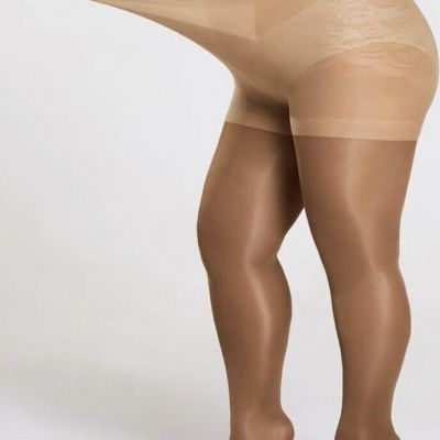 Shiny Pantyhose Tights Glossy Suntan Queen XL to 2X Casual Hose Plus 100 Denier