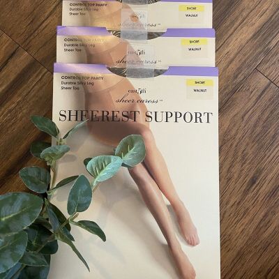 LOT OF 3 East 5th Sheerest Support Control Top Pant Short Walnut