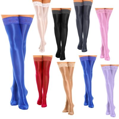 US Women Tights High Stockings Smooth Pantyhose Silk Costume Solid Color Socks