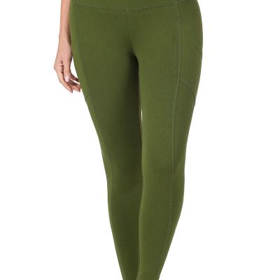 WIDE WAISTBAND POCKET LEGGINGS SOFT COTTON/POLY SPANDEX 3 COLORS S-XL *FREE SHIP