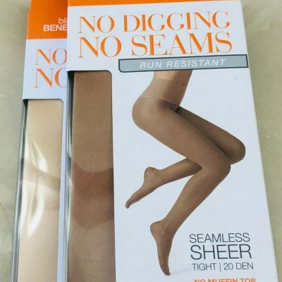 Blissful Benefits By Warner's Run Resistant Sheer Tights Pantyhose New  21L110