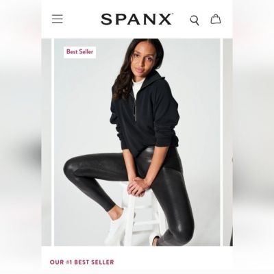 Spanx Size S Faux Leather Leggings for Women - Black