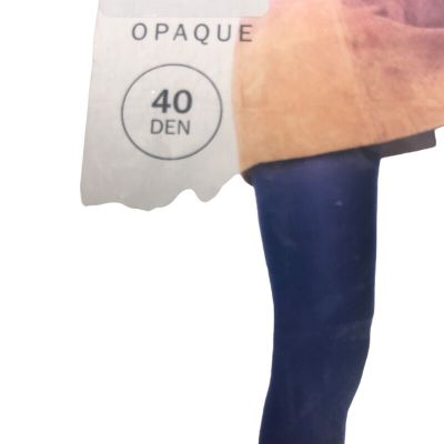 Hue Perfit Opaque Black Size 3 Tights Non Control Top 40 Den Wide Band New