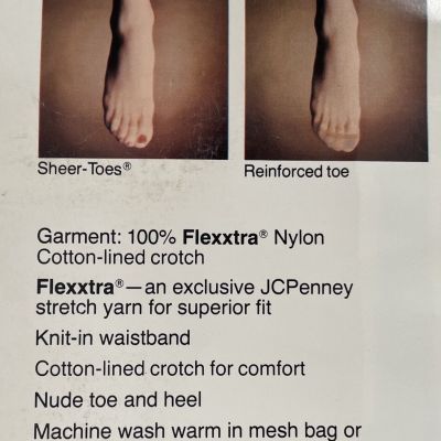 New Sheer Toes Pantyhose, Size Average, Bone 81 - Original, Sealed Packaging NOS