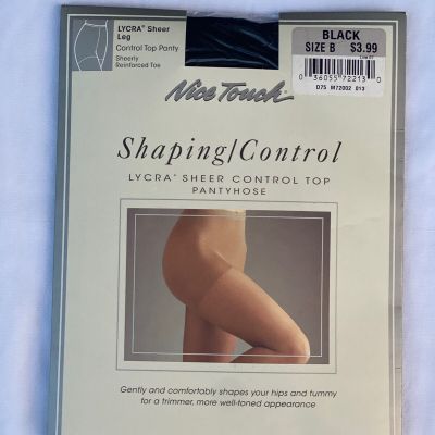 Vintage Nice Touch Shaping Control Leggings Black/Driftwood/Pearl Sheer By Sears