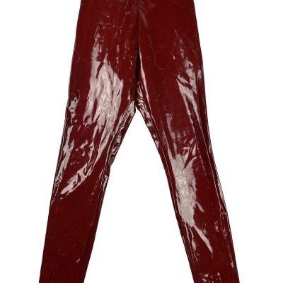 Commando Womens Shiny Faux Leather Leggings Size M Burgundy