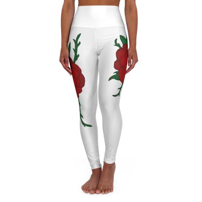 Blooming Rose High Waisted Yoga Leggings for Comfort and Style