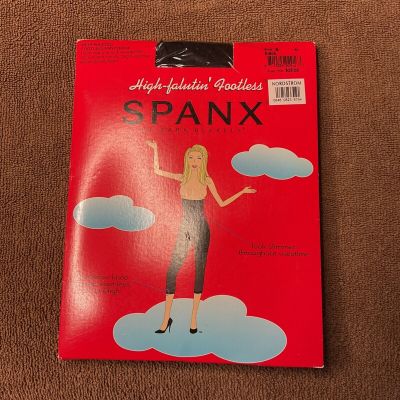Spanx by Sara Blakley High-Falutin' Footless Pantyhose Size B. BLACK NEW IN BOX