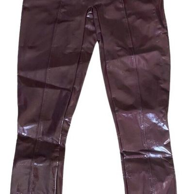 NWT SPANX FAUX PATENT LEATHER Leggings Pants Ruby Shine size S Holiday Shiny Fun