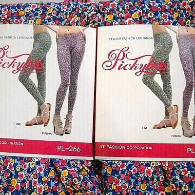 Lot of 2 Womens  Pickyboo Stylish Fashion Leggings 2XL / 3XL Fushia Free Ship