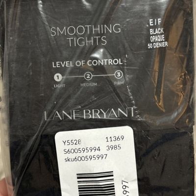Lane Bryant Smoothing Tights Black Opaque Level 1 Light Control Size E/F