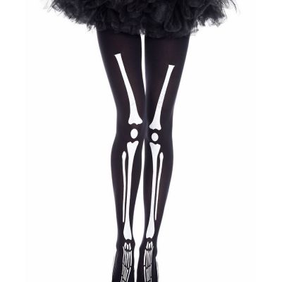 Brand New Skeleton Print Opaque Tights Music Legs 37299