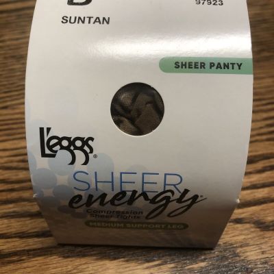 Leggs Sheer PANTY Pantyhose Medium Support Leg Size B SUNTAN 97923 NEW !!!