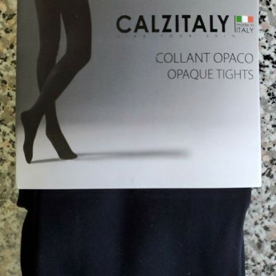 Calzitaly Women's Opaque Tights 100 Den Black Made in Italy Size S NWT