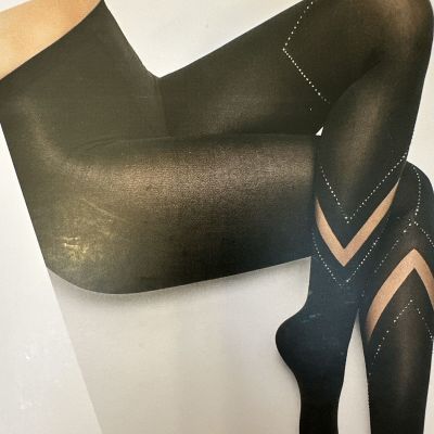 Wolford Avery Tights NEW Med Blk/Hematite  With 640 Sparkling Swarovski Crystals